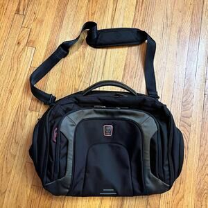 Tumi Tech Laptop Messenger Bag Black Gray Strap